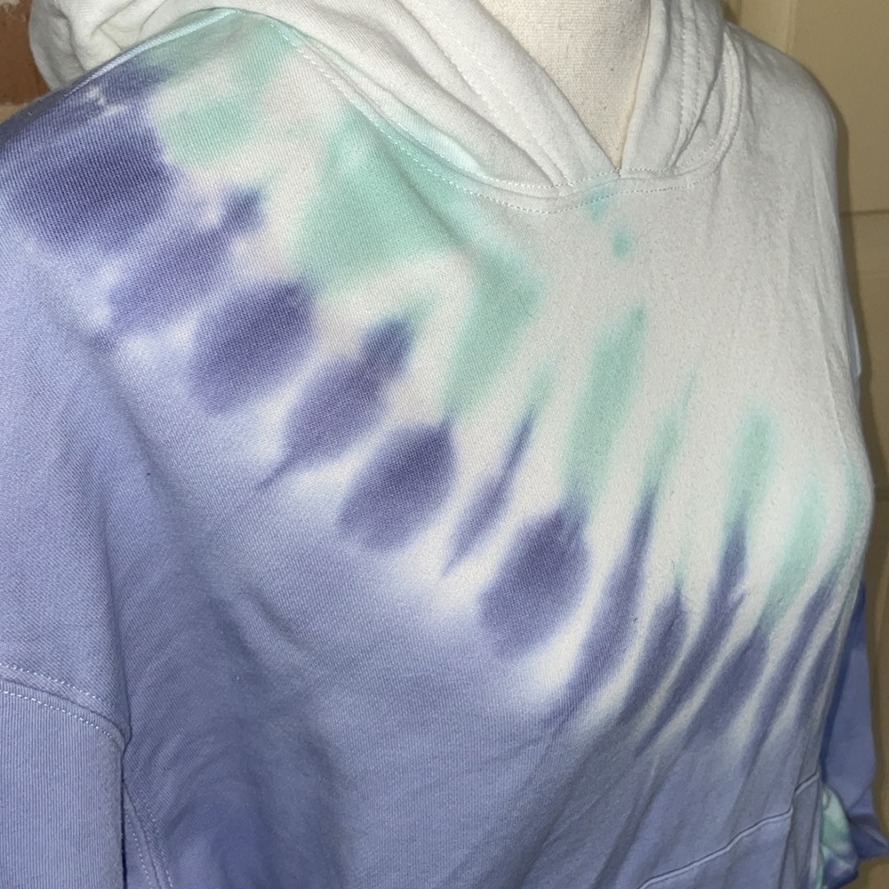 Wildfox Tie Dye One Of A Kind Relaxed Hoodie Mint Lilac Purple Hued French Terry — image 7 of 8